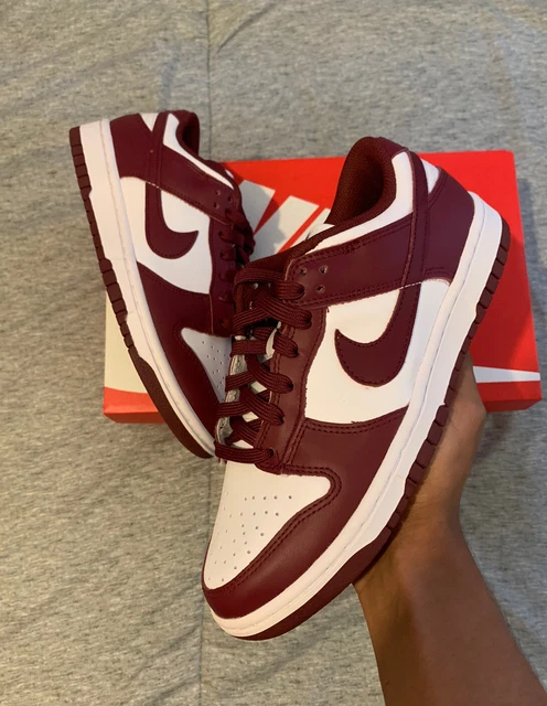 SCARPE DA GINNASTICA Nike Dunk Low Bordeaux Scure Nuove Bianche