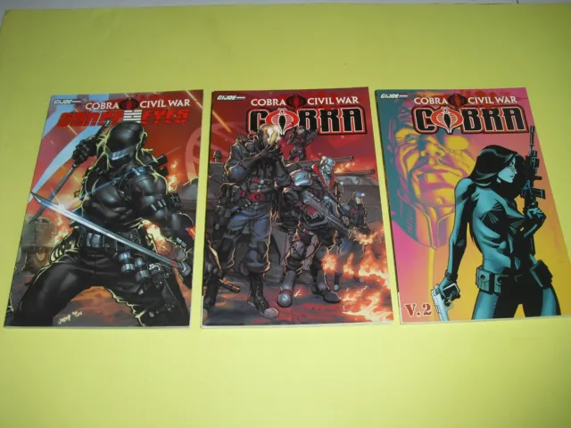 Cobra Civil War 1 & 2 + Snake Eyes vol 1 TPB all 1st print GREAT COND IDW! AA80