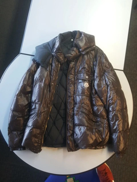 Moncler Piumino Uomo Double Face Marrone Lucido Blu Xl Usato