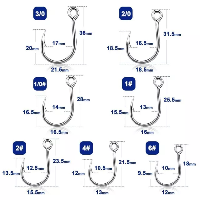 100 pz gancio da pesca singolo in linea resistente ampio spazio per sostituzione alti su esca 2