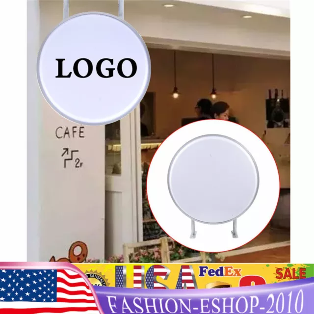 20" Double Sided Outdoor Round Illuminated Projecting Light Box Sign LED Fast US