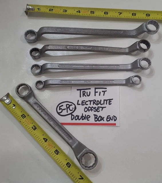 Tru Fit Lectrolite 12 point Offset Double Box End Wrench Set 11/16"-3/8" Vtg.