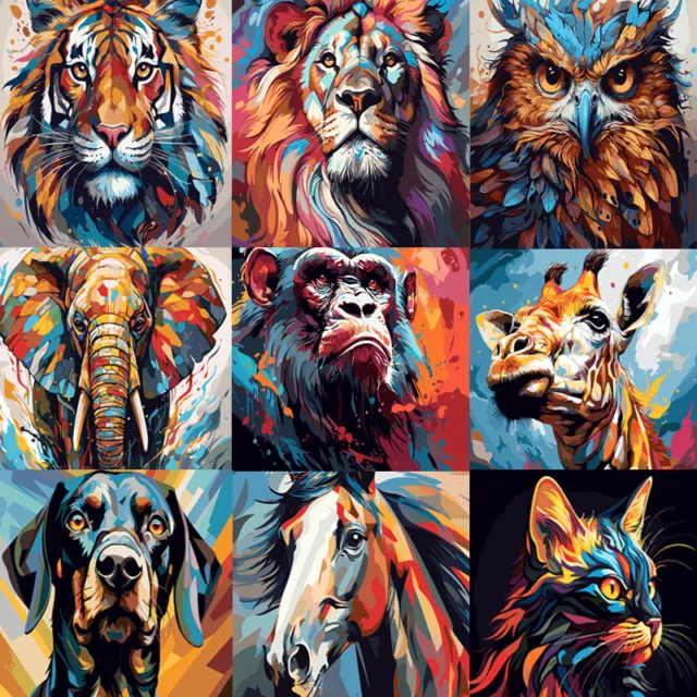 DIY Paint By Number Kit Digital Oil Painting Acrylic Art Supplies Home Animals