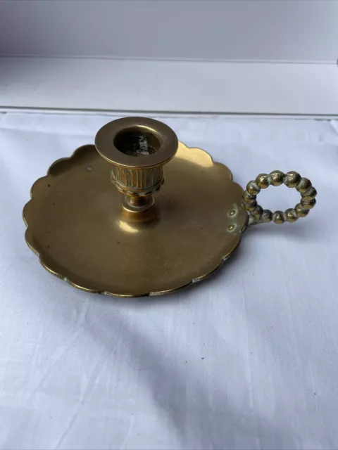 Vintage brass chamber stick candle holder