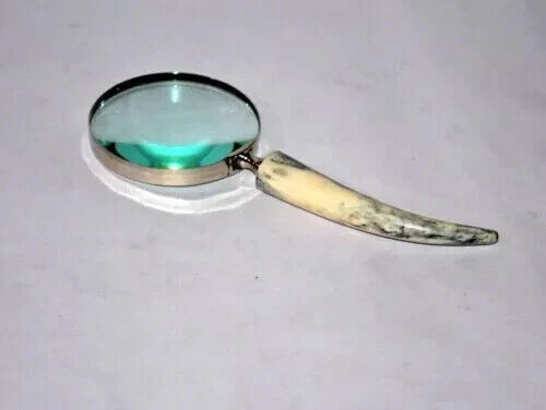 Loupe Sur Pied En Laiton Massif - Style Vintage - Hauteur Réglable - Neuf - Fait Main En Inde