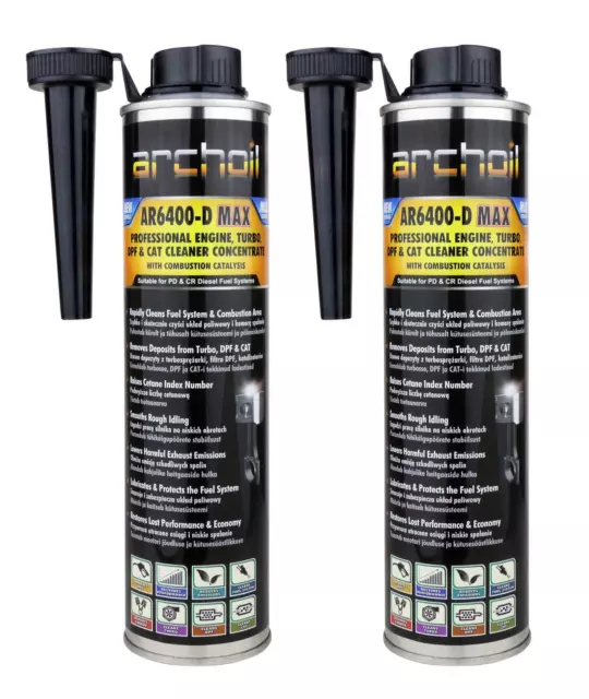 Archoil AR6400-D MAX Pro Diesel Engine, Turbo, DPF Cleaner Concentrate Twin Pack