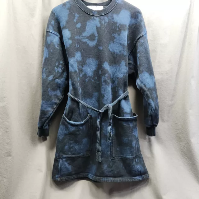 Proenza Schouler Sweatshirt Dress White Label Tie Dye LS Indigo Black Women's XS