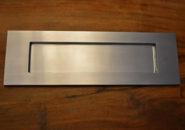 Very Large Satin / Brushed Chrome Victorian Style Letter Plate / Flap (JV36CSC)