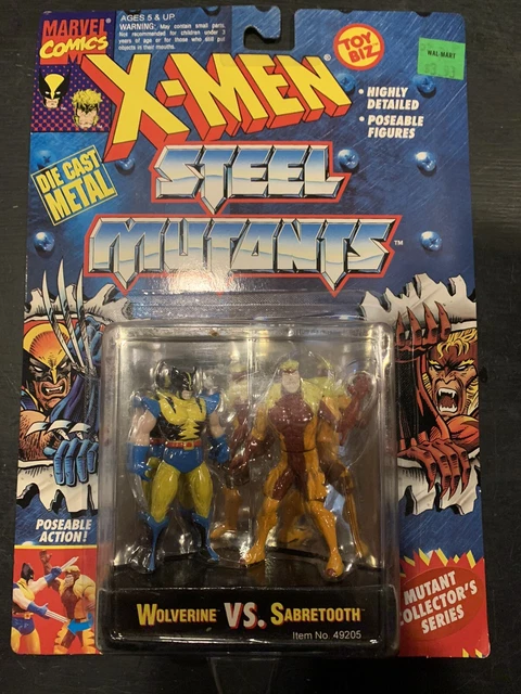 Marvel X-MEN Steel Mutants 1994 Wolverine Vs Sabretooth Action Figures Toy Biz