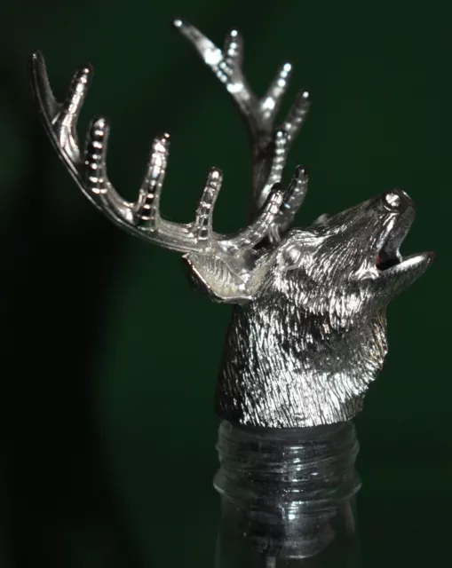GENUINE Jägermeister STAG HEAD Bottle Pourer Silver-toned EXCELLENT Preowned