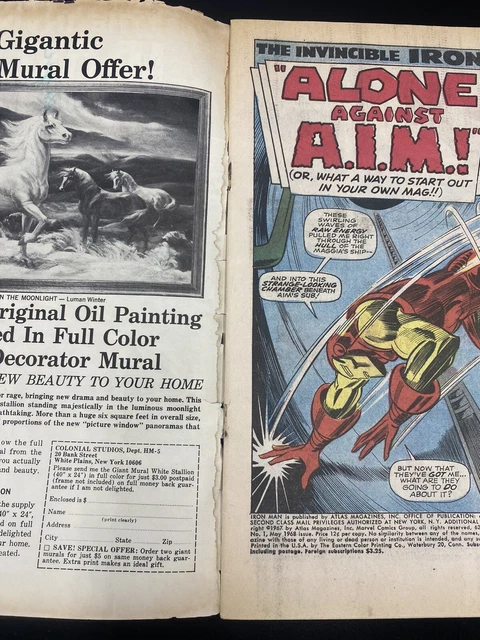 Marvel Comics 1968 Invincible Iron Man #1 Big Premiere Issue Original 1st MCU 7