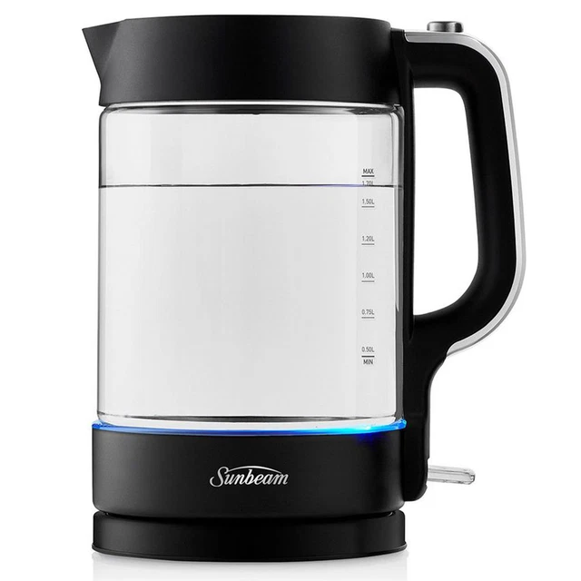 Sunbeam 1.7L Black Classics Glass Kettle KE6450K