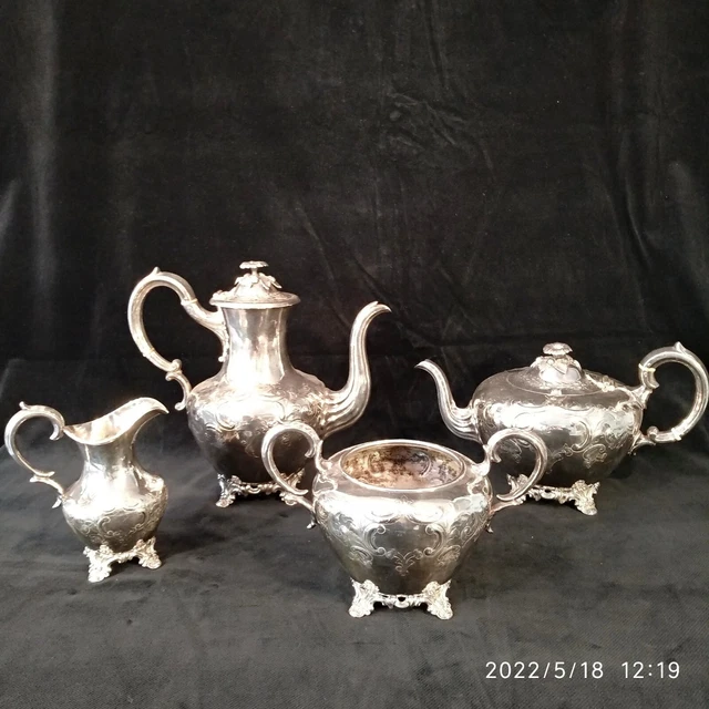 Servizio da Caffé-The' 4 Pezzi Vittoriano- Sheffield