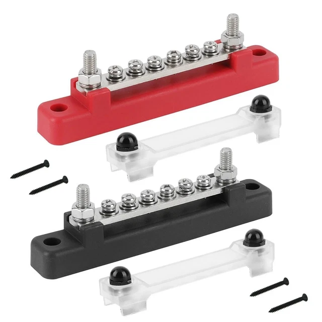 thumbnail image 2 of Jamgoer 450A Bus Bar 12v Power Distribution Block 6 X 5/16"(M8) Terminal Block Heavy Duty 2 of 13