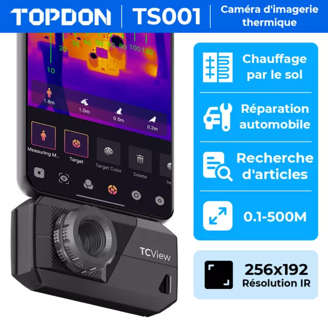 TOPDON TS001 256x192 Caméra d'imagerie Thermique Infrarouge 40mk pour Android