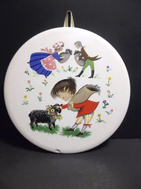 Vintage English Tile NURSERY RHYME Baa Baa Black Sheep 6" 2