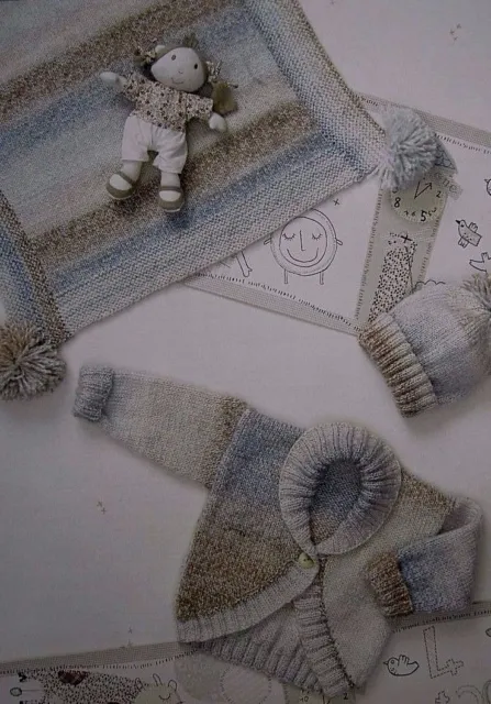 Baby Boys/Girls~Jacket~Cardigan~Blanket~Dk ~Knitting Pattern~12"-22" (A19)