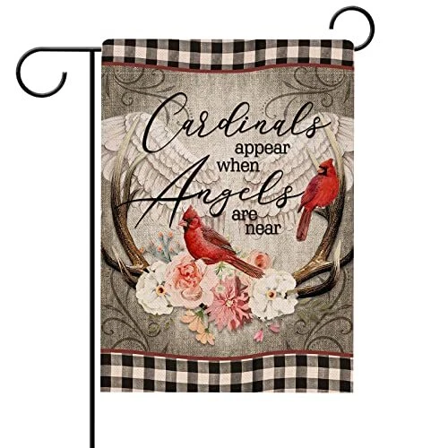 Cardinals Appear When Angels are Near Spring Peony Flower Home 12 x 18