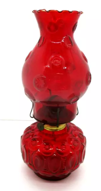 Risdon Danbury, Ct USA Moon & Star Ruby Red Glass Eagle Oil Lamp Vintage