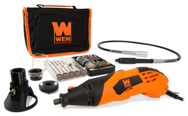 WEN Variable Speed Rotary Tool Remove Rust w/Guide/Carrying Case & Flex Shaft