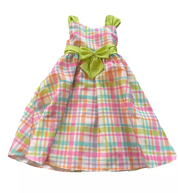 New Girls Clothes Rare Editions Party Dress sz 6x size 6 Pastel Checked Easter