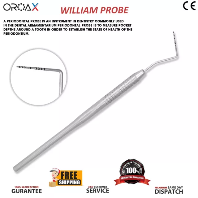 DENTAL PROBE WILLIAMS for Periodontal Pocket Examination Gingival Depth