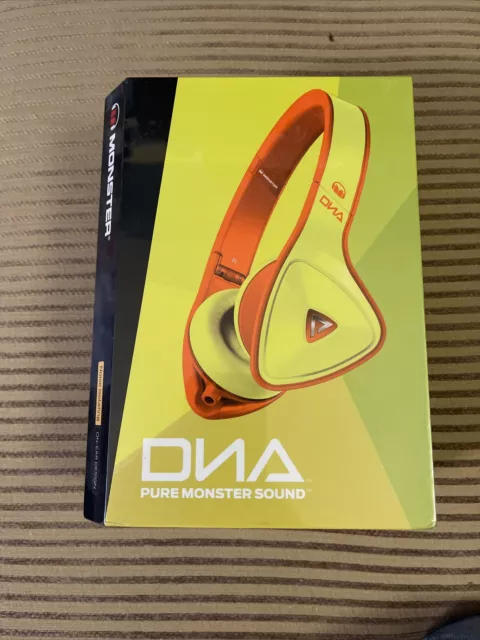 Brand New Monster DNA Wired Noise Isolating Headphones Neon Yellow/Orange Sealed