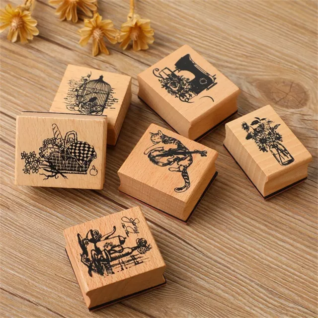Non-toxic Rubber Stamps Wooden+rubber DIY Craft Supplies  Student