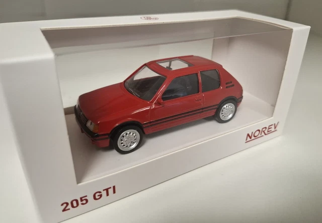 PEUGEOT 205 GTI 1.9L PTS 1991 Rouge Vallelunga Voiture de Collection NOREV 1/18