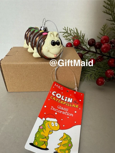 NEW - COLIN THE CATERPILLAR M & S 2025 Hanging Christmas Tree Glass ...