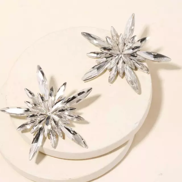 Rhinestone Starburst Stud Statement Earrings