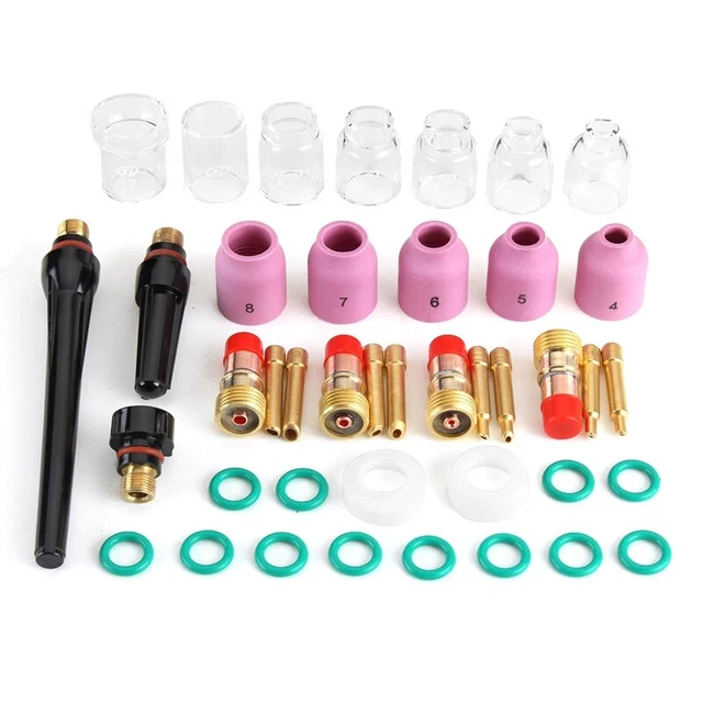 41 pz/lotto TIG copertura ugello torcia di saldatura obiettivo gas kit tazza vetro per WP17/18 Q5O9
