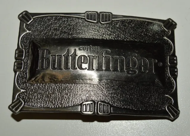 Vintage 1970s BUTTERFINGER Candy Bar Heavy Belt Buckle Curtiss Co MINTY Rare