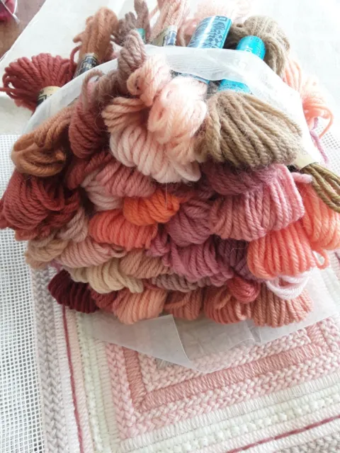 Job Lot / Bundle Approx 150Gm Anchor Tapestry Wool Mainly Apricot  Pink Caramel