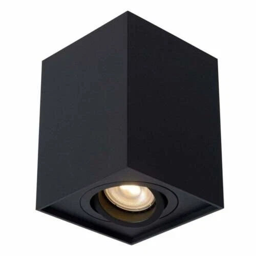 Moderner Aufputzstrahler mattschwarz GU10 LED Kippdecke Downlight