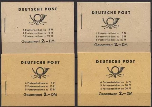DDR Markenheftchen Set postfrisch MH 3 bestehend aus 4 verschiedenen Typen