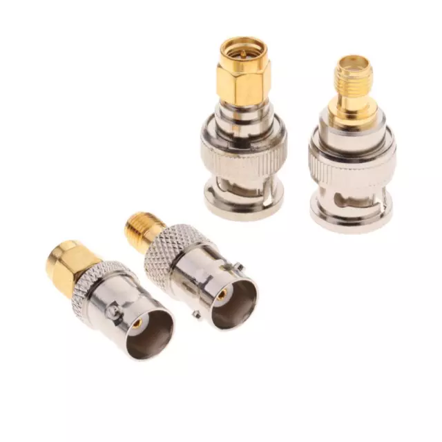 SMA to BNC Kits 1 Set RF Coaxial Adapter Male Female Coax Connector 4 Pieces