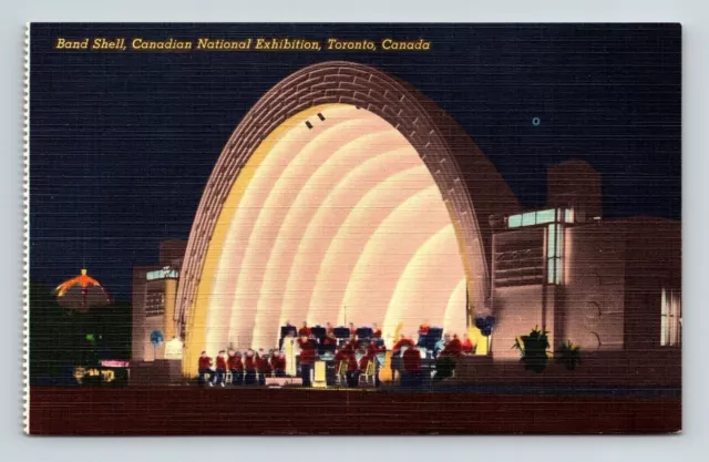 Toronto Canada Canadian National Exhibition Band Shell Front View Linen Postcard