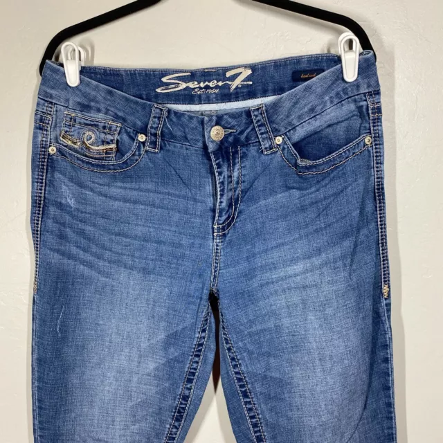 SEVEN7 Hermosa Big Stitch Bootcut Denim Jeans Women's Size 14 EUC 2