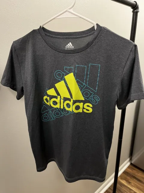 Adidas Activewear T Shirt Tee Boys Size M (8/10) Youth Polyester Short Sleeve