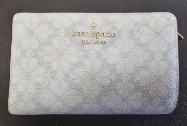 Kate Spade Of New York  Signature Blue Glow Spade Flower Compact Bifold Wallet