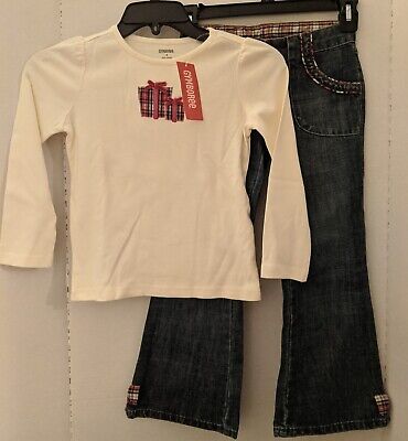 Size 6 NWT Gymboree TOP NWOT BOOT CUT JEANS OUTFIT Holiday Christmas Girls
