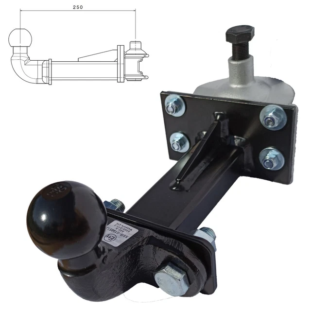 Rallonge De 25 Cm Pour Porte-vélos Sur Attelage - Compatible DODGE Ram 3500 (1992-2001) - Charge Max 80 Kg
