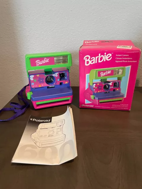 Original Barbie Polaroid Instant One Step 600 Instant Film Camera with Box