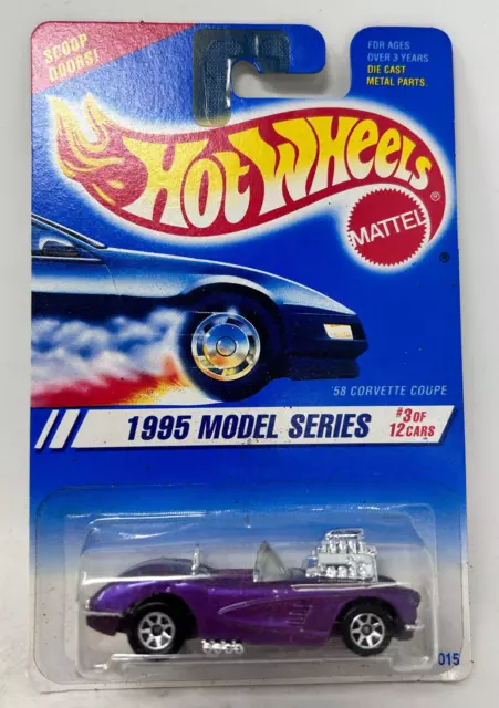 Hot Wheels '58 Corvette Coupe 1995 FE HTF Pearl Purple Variation 7 Spoke Wheels