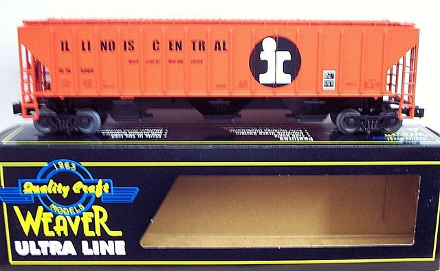 Weaver O Scale Ic Illinois Central Ps-2 Cd Hopper 3 Rail Nos