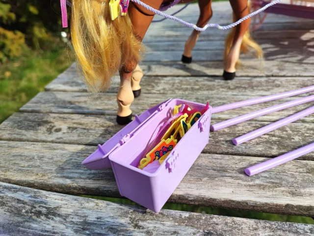 Caballito De Trama Barbie Y Carruaje De Caballo Y Carruaje / Mattel 1994 3