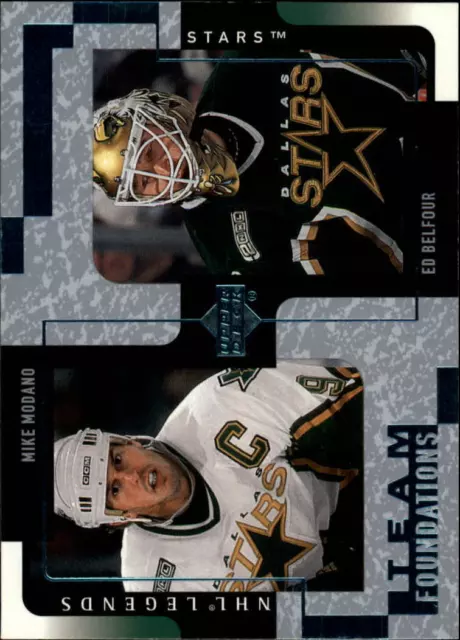 2000-01 Upper Deck Legends Stars Hockey Card #40 Mike Modano/Ed Belfour