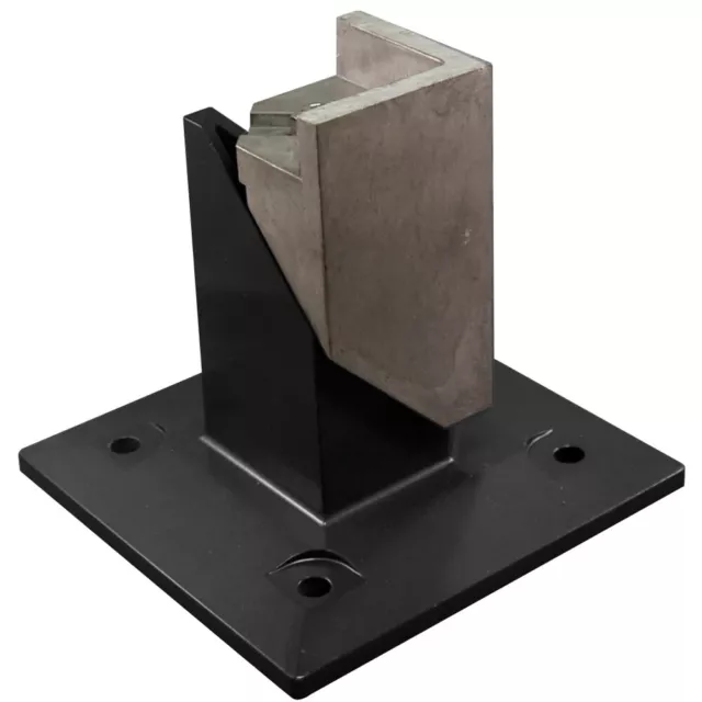 2" Surface Mount Floor Flange For Decorative Metal Fence ~ Black ~ 73002240