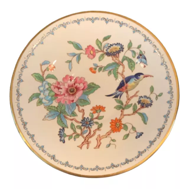 Aynsley "Pembroke" Bread Plate w Gold Trim, Bird & Flowers, 6 3/8" Bone China